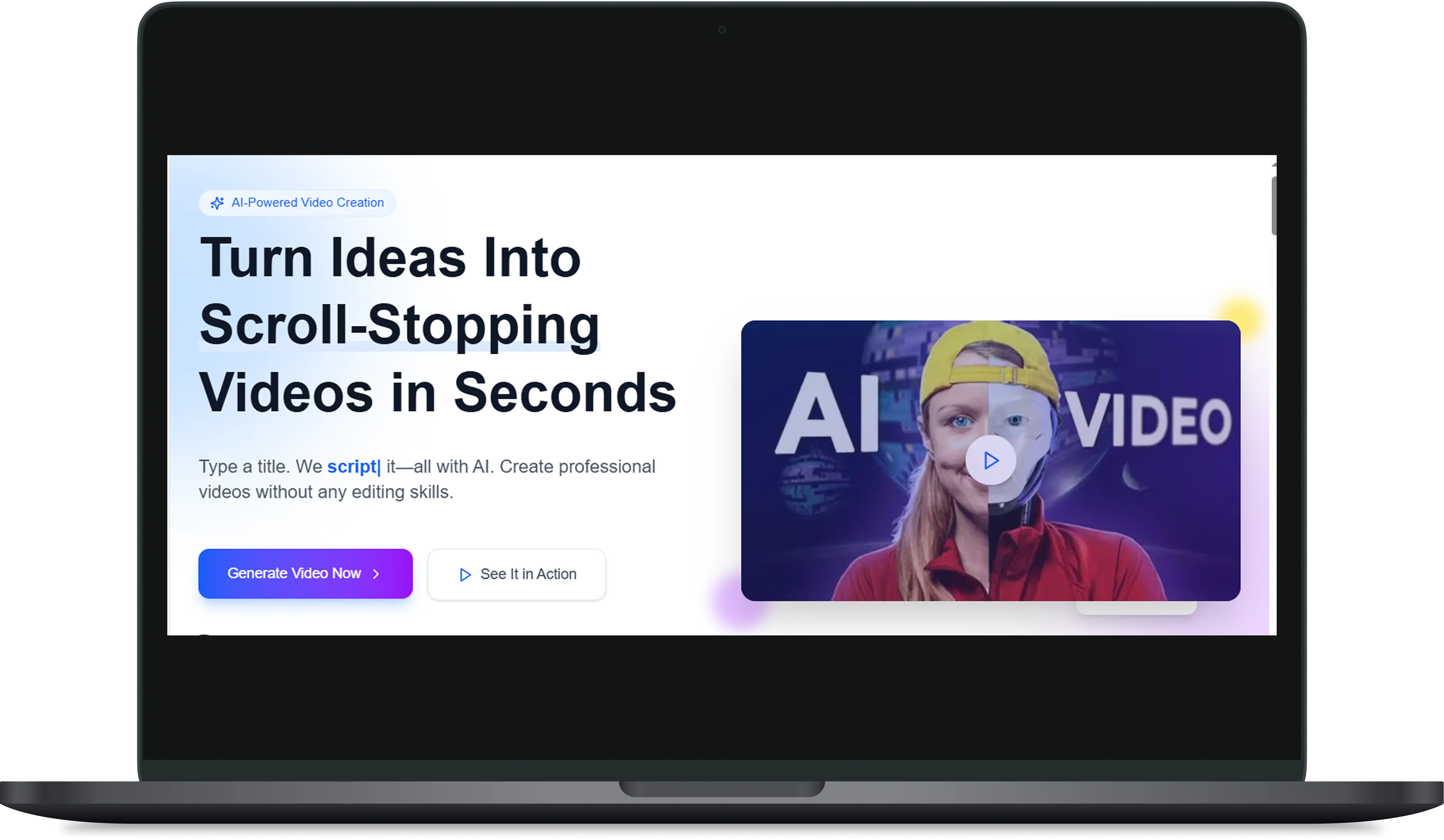 VideoAI project mockup
