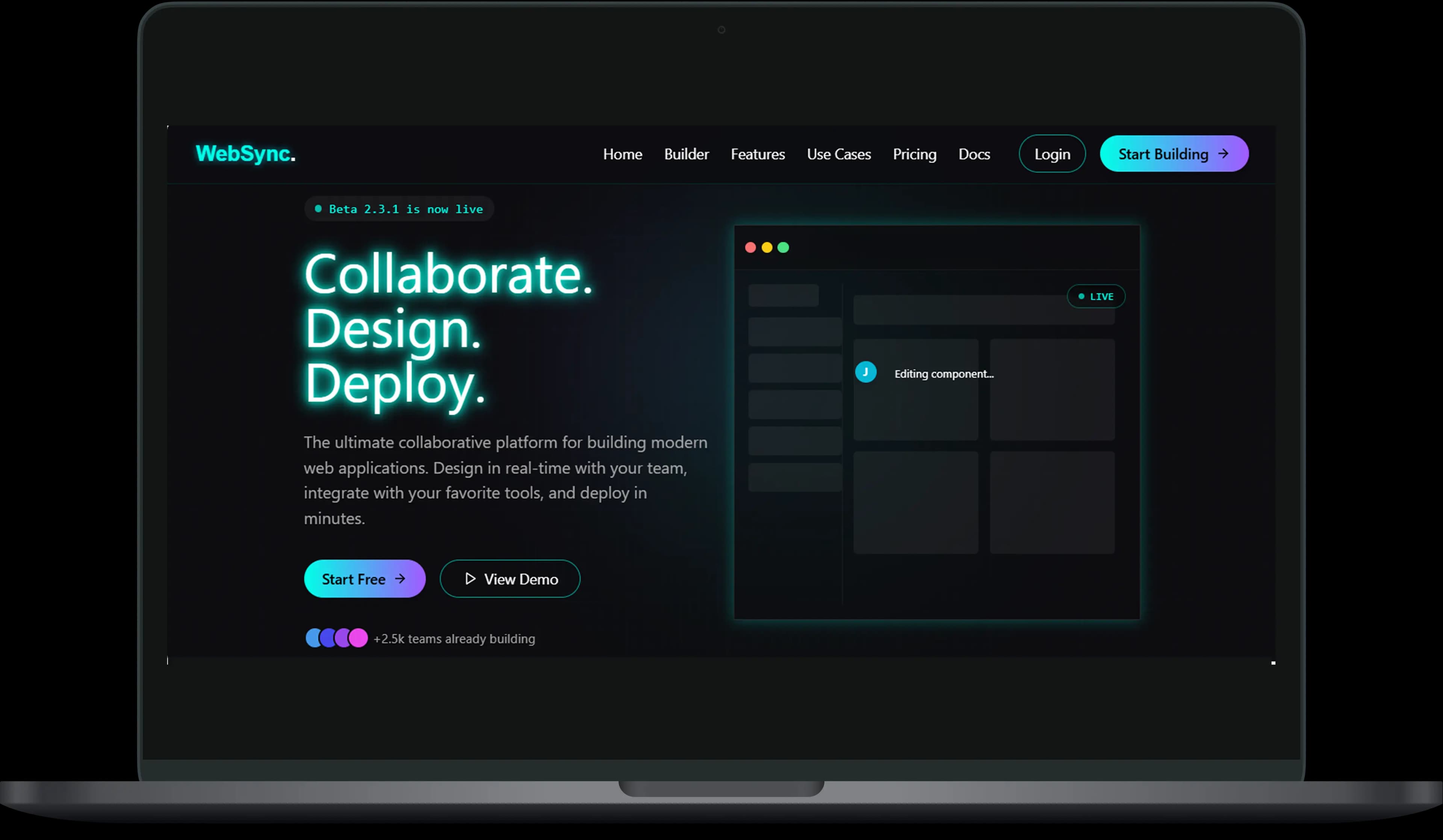 WebSync project mockup