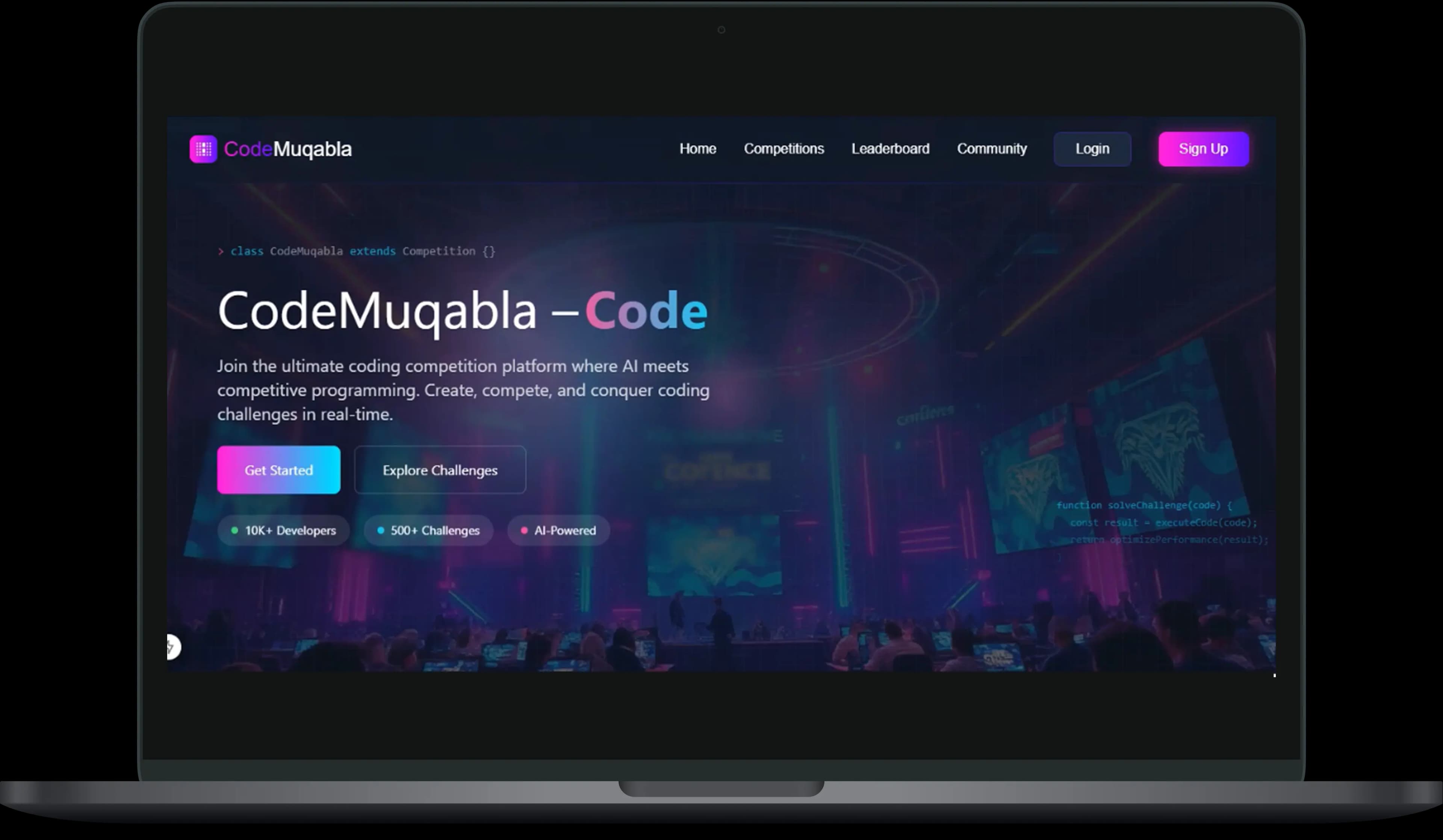 Code Muqabla project mockup