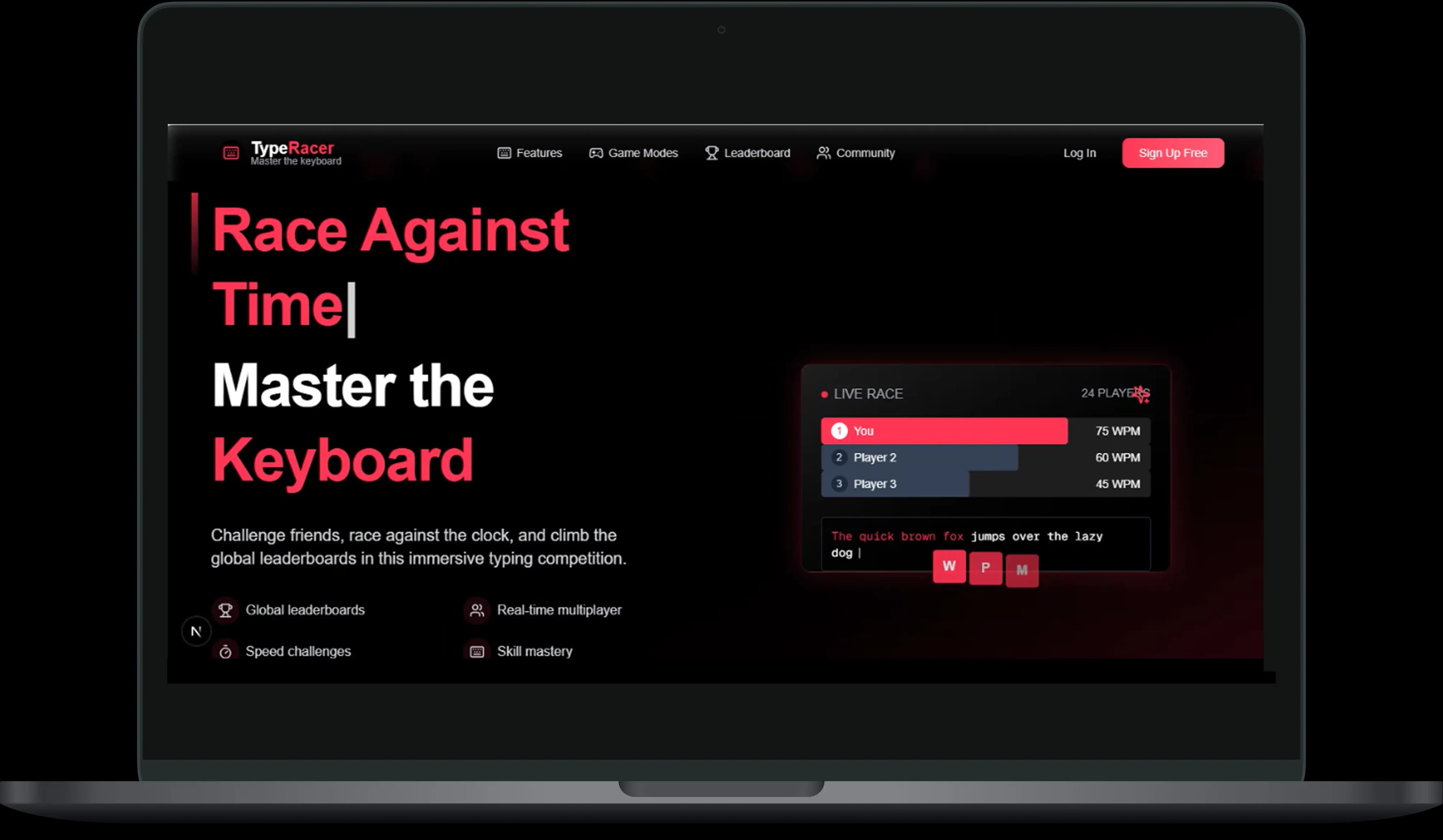 Type Racer project mockup